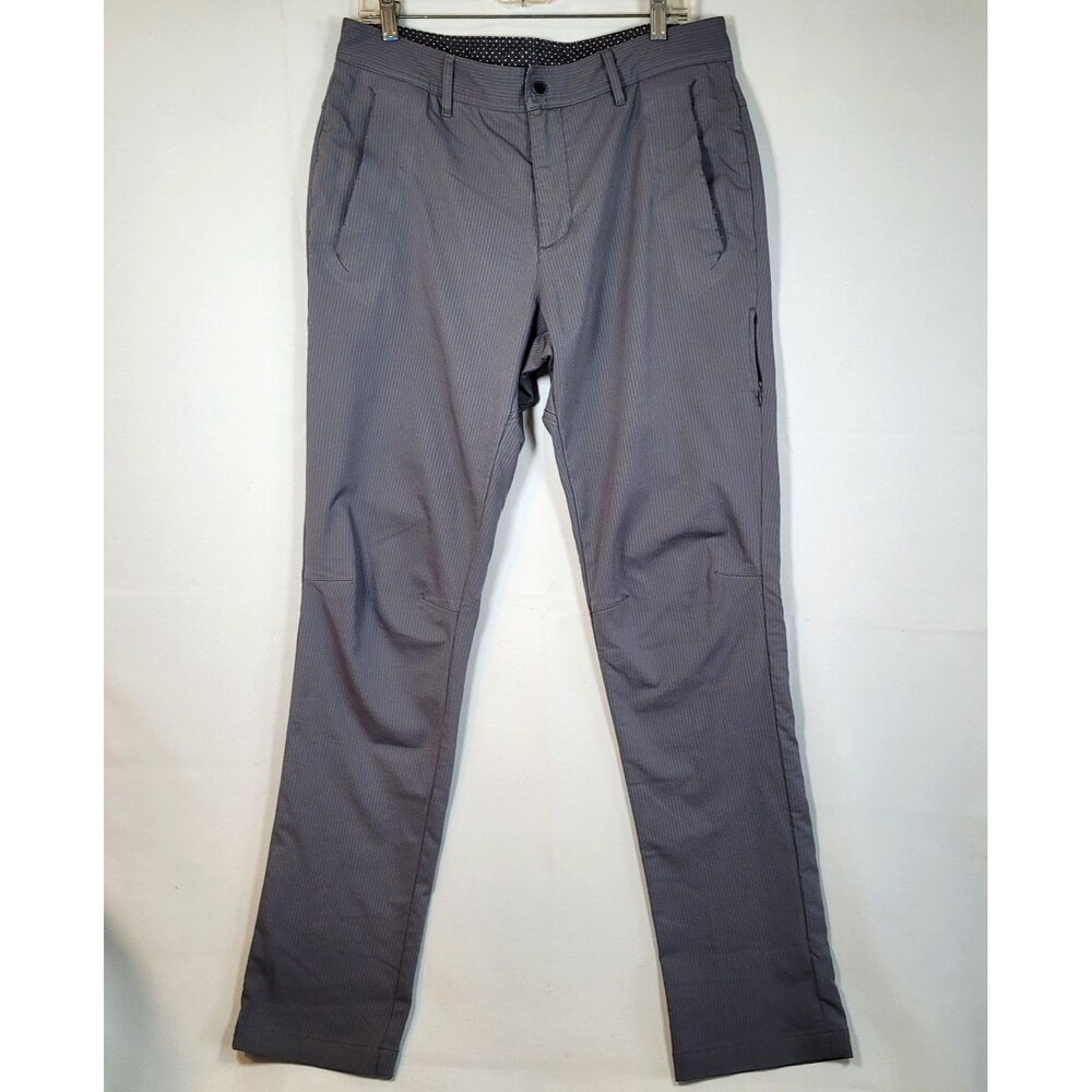 Lululemon Athletica Men's Pant Size 34" x 33" Gray Commute Pinstrip Stretch